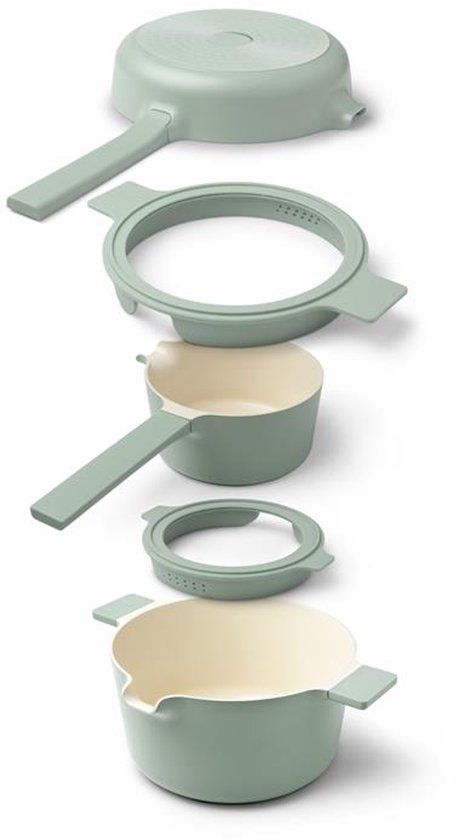 Brabantia Compact All-in-one-set - 5-delige Pannenset - Jade Green