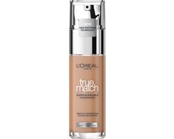 L'Oréal True Match Foundation 7.5.W Golden Chestnut – Foundation met Hyaluronzuur & Natuurlijke Dekking, met SPF 17 - 30 ml