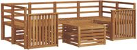 vidaXL - Bank loungeset - 6 zitplekken - Naturel - Massief Acacia Hout