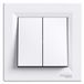 Schneider Electric Asfora Dubbele Drukknop Wit