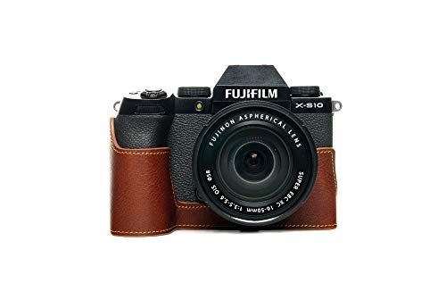 Zakao X-S10 Case - Echt Lederen Half Camera Case Bag Cover voor Fuji Fujifilm X-S10 XS10 - Bruin