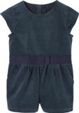 Vertbaudet Gladde fluwelen babyjumpsuit smaragdgroen