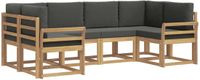 vidaXL - Buiten - bank - set - 6 - st - Wit - en - antracietkleurig