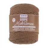 GLOREX 5 1007 21 - Macramé-touw 5 mm, 500 g, bruin, lengte 85 m, superzacht textielgaren van 60% katoen, 40% viscose, voor haken, breien, knopen en textielontwerp