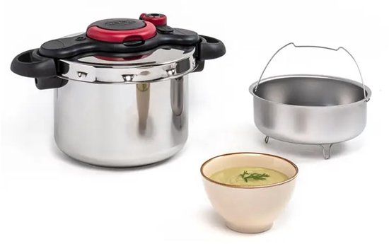 Tefal Snelkookpan Clipso Easy 9L RVS Zilver