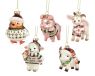Decoris Kersthanger glas boerderijdieren 8x6.9x7.6cm - assortiment