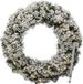 Merkloos Kerstkrans 60 cm - groen met led - besneeuwd - met zilveren hanger/ophanghaak