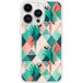 Perroquet géométrique Bedrukt siliconen hoesje compatibel met iPhone 14 Pro