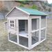 Maison de poulet - Épicéa massif - Résistant à l'hiver - Pour 2 à 4 poulets - 142 x 115 x 120 cm