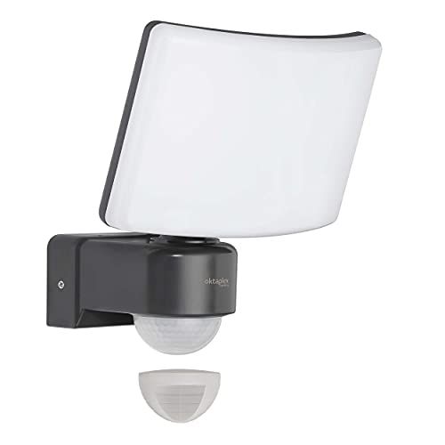 Oktaplex lighting Cali Motion Schijnwerper LED met bewegingsmelder 30W buitenspot, 3000K warm wit, IP65 antraciet, Oktaplex Lightning