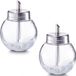 Zeller Suikerstrooier van glas/metaal - 6x - 240 ml - 12 cm - suikerpotje