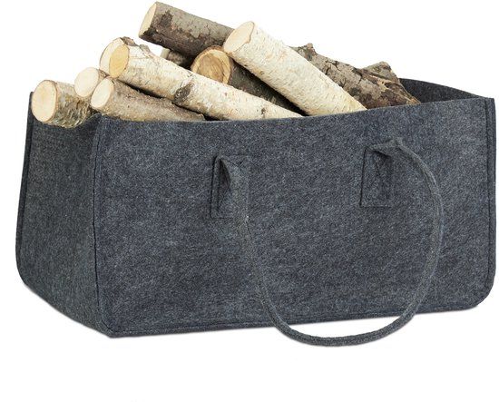 Relaxdays Houtmand van vilt - Opvouwbaar - 25 x 25 x 50 cm - Antraciet