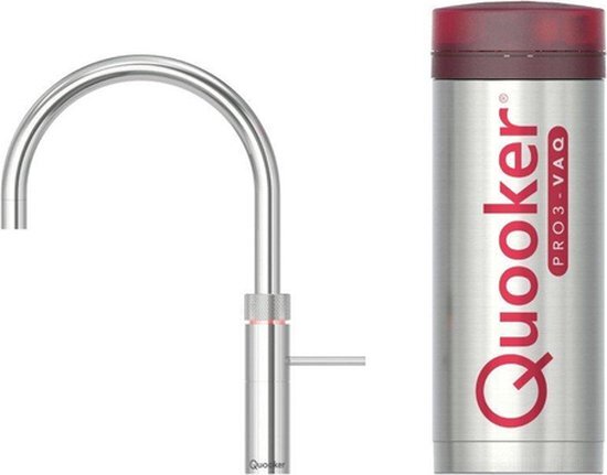 Quooker NL Fusion Round keukenkraan koud, en kokend water met PRO3 reservoir chroom 3FRCHR