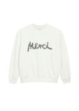 s.Oliver Oversized sweatshirt met applicatie crème katoen lange mouw ronde hals