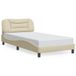vidaXL Bedframe 100x200 cm stof crèmekleurig
