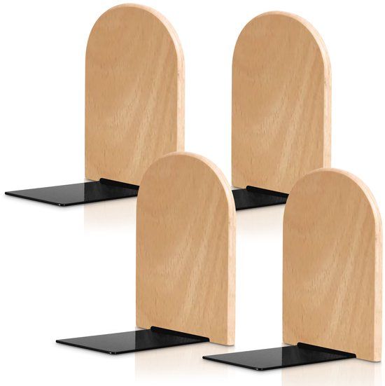 NovaWare® Boekensteun - 4 Stuks - Beukenhout