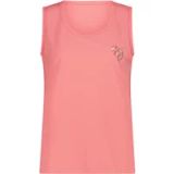 CMP Vrouwelijke tanktop met print, Koraal, Maat L, Polyester, Mouwloos, Ronde hals, Heuphoogte, Sportmode, Herfst/Winter 2026