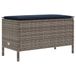 vidaXL Tuinvoetenbank Grijs en Marineblauw 80 x 38 x 42 cm PE Rattan