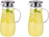 Alpina Carafe - 2x - transparent - 1.4L - with handle - glass - jug/water jug - incl filter