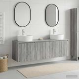 Maison Exclusive Ensemble de meubles de salle de bain "Exclusive" - 3 pièces, gris Sonoma, dimensions : 161,5 x 44,5 x 82 cm