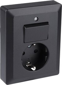 Q-Link Stopcontact met Wisselschakelaar - Zwart - Inbouw - Randaarde