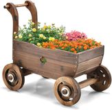 FANTASK Houten bloemenwagen met wielen en handgreep