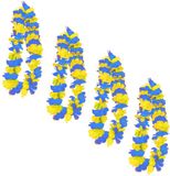 Merkloos 12x Blauw/gele hawaii slingers