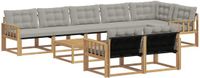 vidaXL - Hoek loungeset - 8 zitplekken - Wit en lichtgrijs - Acacia hout