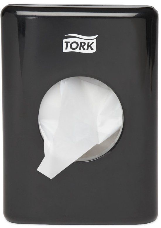 Tork 566008 Dispenser damesverbandzakjes zwart 36x140x100 mm per stuk