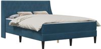 vidaXL Bedframe met matras, blauw, 140 x 200 cm, fluweel