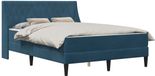 vidaXL Bedframe met matras, blauw, 140 x 200 cm, fluweel