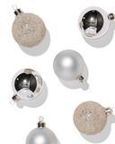 HEMA Boules de Noël en verre argentées - 6 pièces