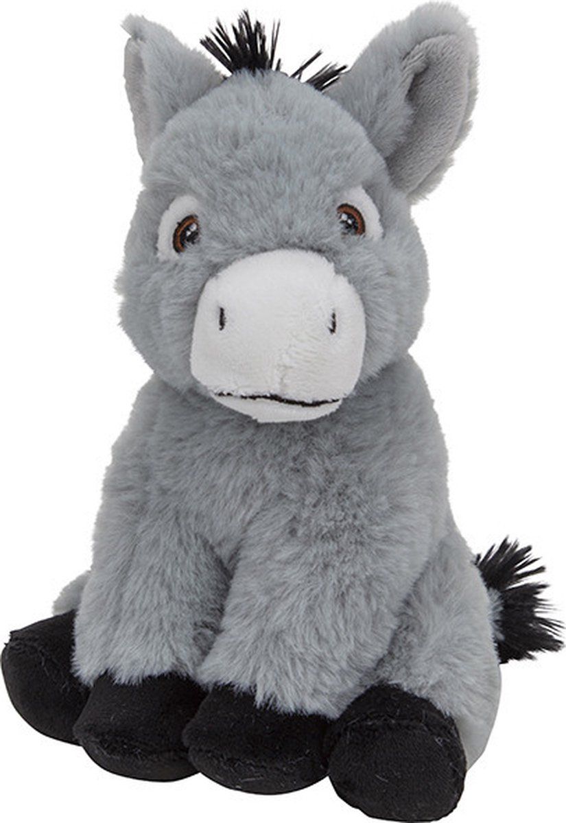 Nature Planet Pluche dieren knuffels Ezel 16 cm - Knuffeldier