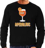 Bellatio Decorations Apres ski sweater voor heren - aperolhic - zwart - aperol spritz - wintersport S