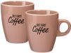Excellent Houseware Siaki koffie kopjes Barista Cafe - 2x stuks - oudroze - 220 ml - mokken - keramiek