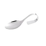 10 stuks - lepel met gebogen handgreep, 13,5 cm, zilverkleurig, roestvrij staal