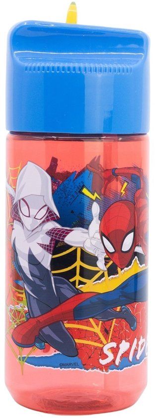 Stor Spiderman drinkfles rood 430 ml