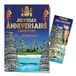 Afie 65-1311 wenskaart voor verjaardag, met bladwijzer van glanzend goud, incl. envelop, gemaakt in Frankrijk, Totem Feu Survie Tribus