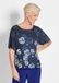 Goldner Bedrukt shirt Bloemenblouse in blauw met halflange mouwen