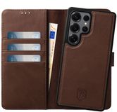 Rosso Elite Samsung Galaxy S25 Ultra Hoesje MagSafe Book Case Leer Bruin