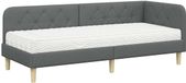 vidaXL - Hoek - Bed - Frame - Donkergrijs - 80 - x - 200 - cm - Stof