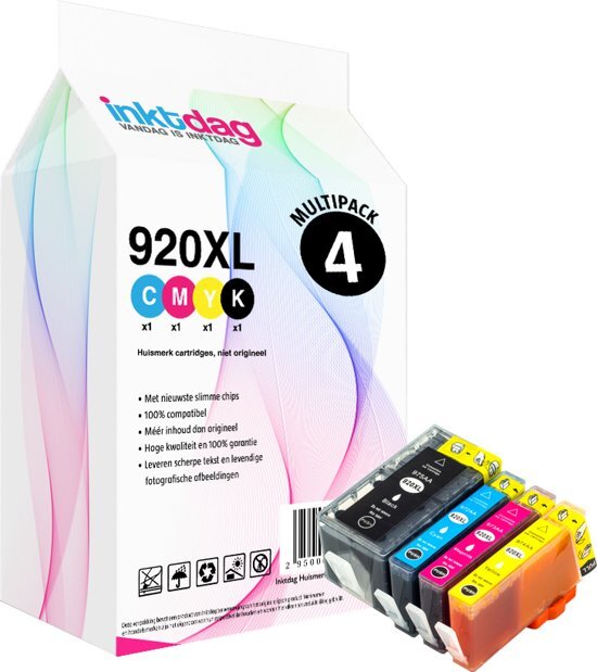 inktdag Huismerk Inktcartridge / Alternatief voor HP 920 XL multipack zwart + kleur set 4 pak