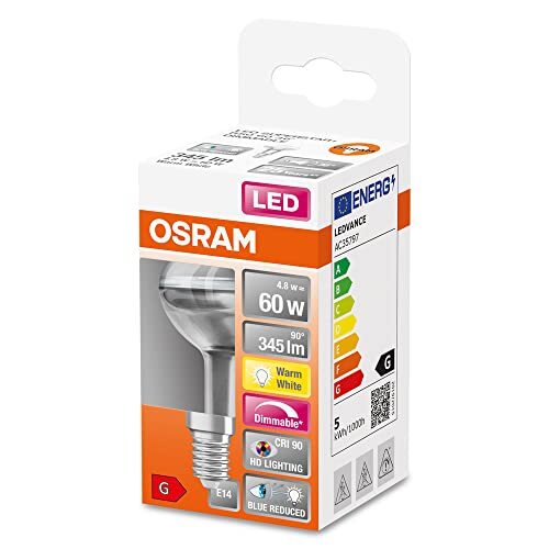 OSRAM Lamps OSRAM Superstar dimbare LED lamp met bijzonder hoge kleurweergave (CRI90), E14-basis helder glas ,Warm wit (2700K), 345 Lumen, substituut voor 60W-verlichtingsmiddel dimbaar, 1-Pak