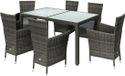 Casaria Tuinset - 7 Delig Polyrattan Incl. Kussens - Antraciet