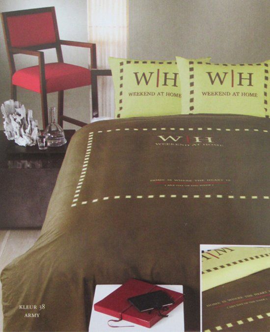 Kardol & Verstraten Weekend at Home Dekbedovertrek - Eenpersoons - 140x200/220 cm - Army - Katoen