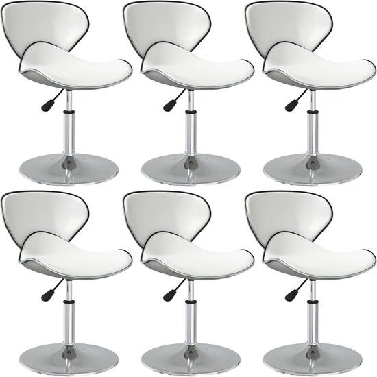 vidaXL Eetkamerstoelen 6 stuks Kunstleer Wit