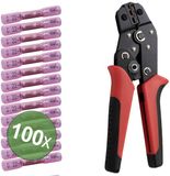 TRU COMPONENTS TC-13448588 Stootverbinder Met krimpkous 0.5 mm² 1.5 mm² Volledig geïsoleerd Rood 100 stuk(s)