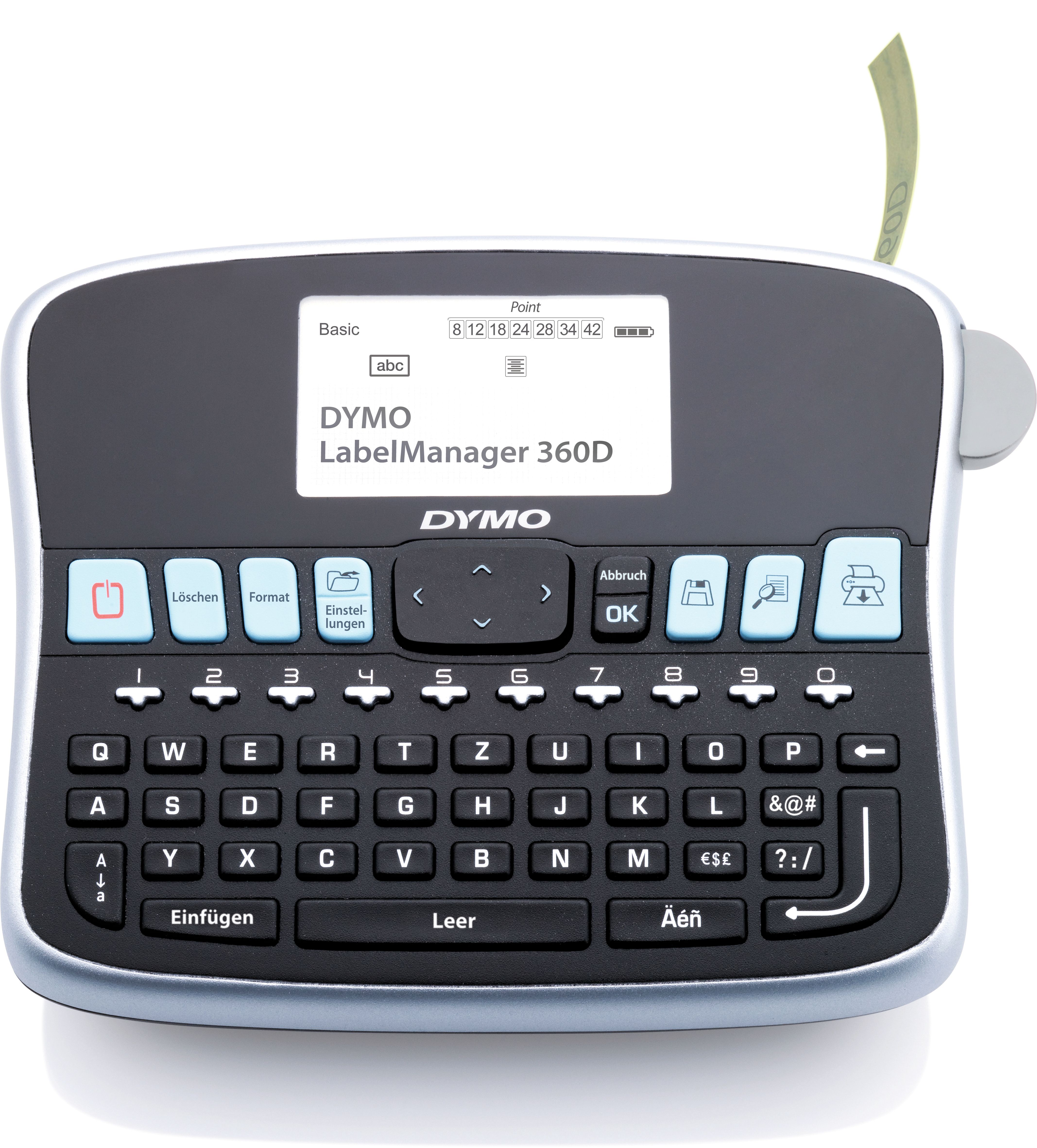 DYMO LabelManager 360D Label Maker - QWERTZ Keyboard - Black/Silver