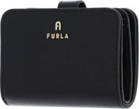 Furla Leren Portemonnee Camelia Compact Wallet Nero Zwart