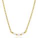 ZINZI gold plated zilveren schakelketting met drie witte natuurlijk gevormde zoetwaterparels in het midden 42-45cm ZIC2643